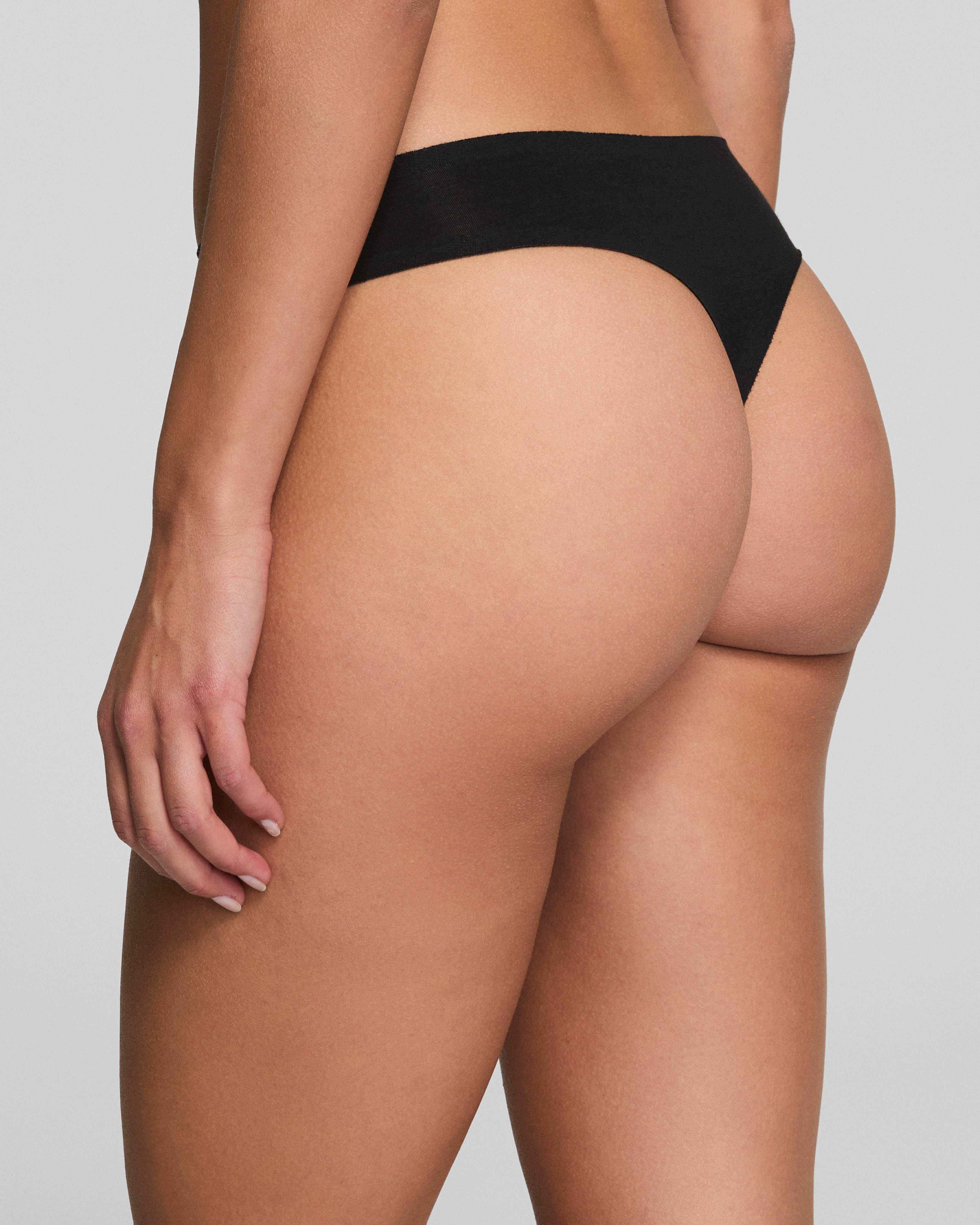 SPANXsmooth™ Fit-To-You Supima® Cotton Thong 3-Pack | Very Black