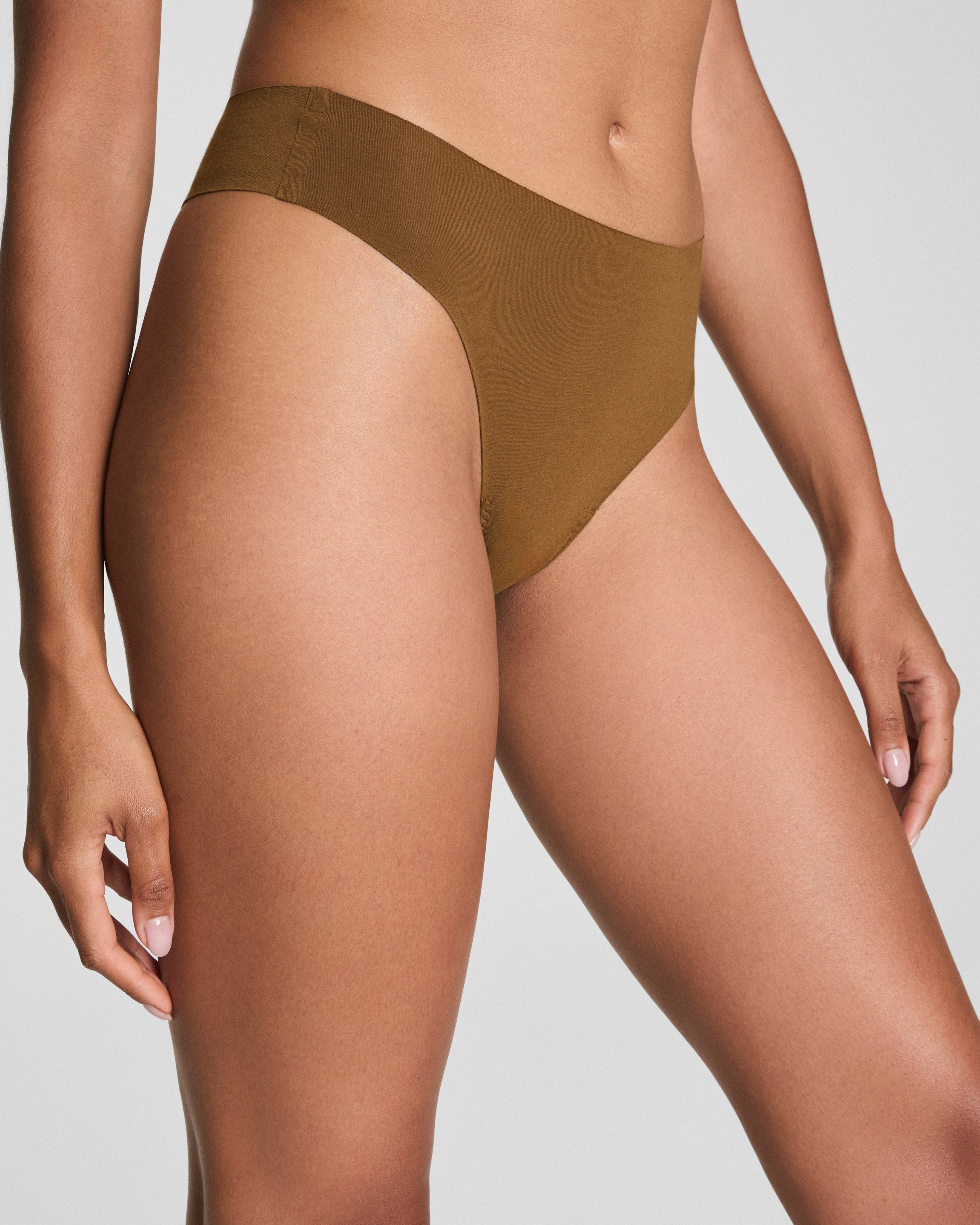 SPANXsmooth™ Fit-To-You Supima® Cotton Thong 3-Pack Box | Olive Leaf/Walnut/Earth Stone