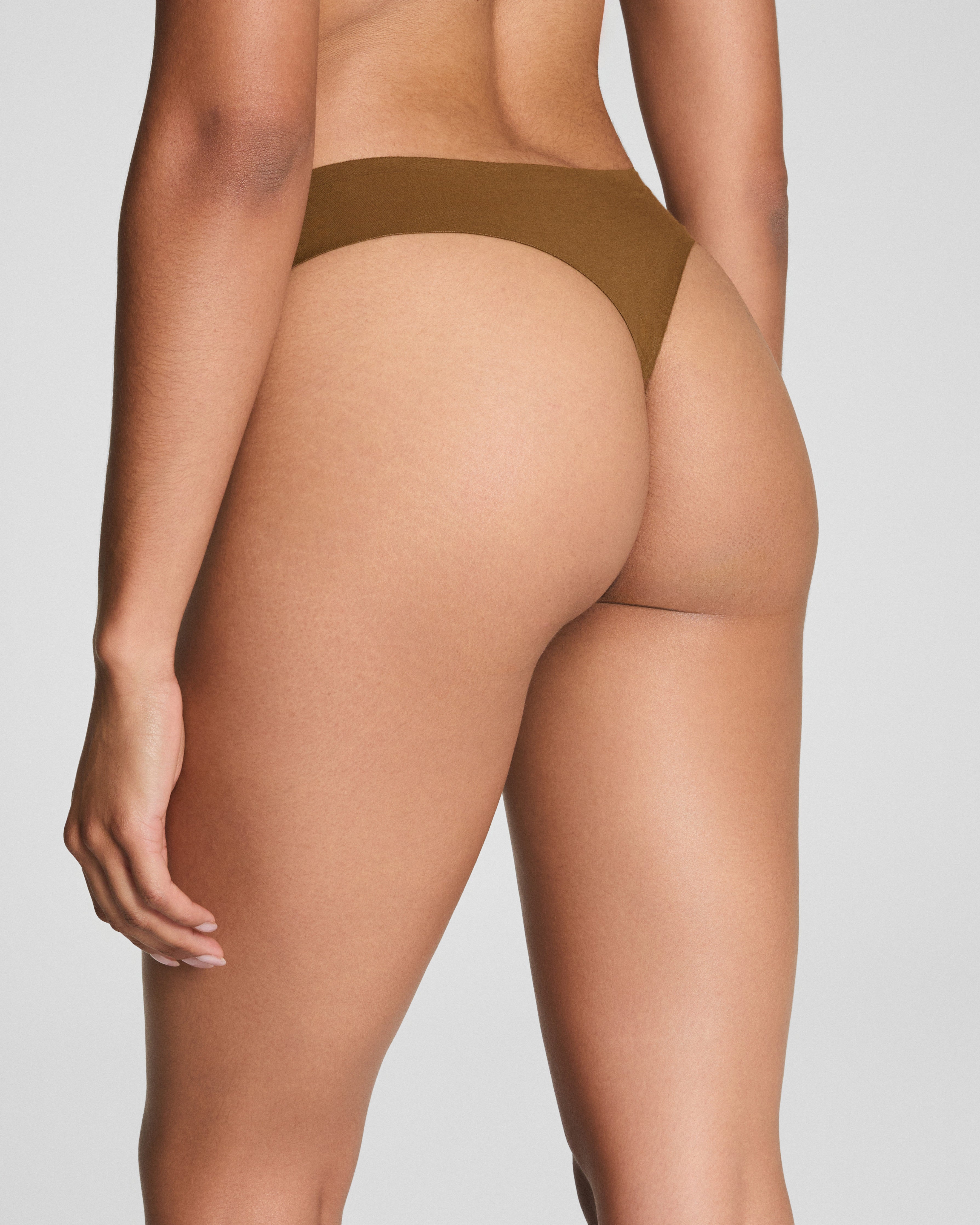 SPANXsmooth™ Fit-To-You Supima® Cotton Thong 3-Pack Box | Olive Leaf/Walnut/Earth Stone