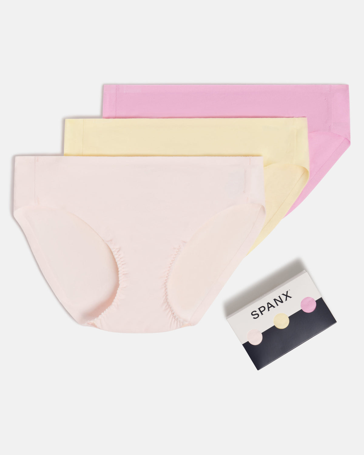 SPANXsmooth™ Fit-To-You Supima® Cotton Bikini 3-Pack | Pink Blossom/Daffodil/Petunia