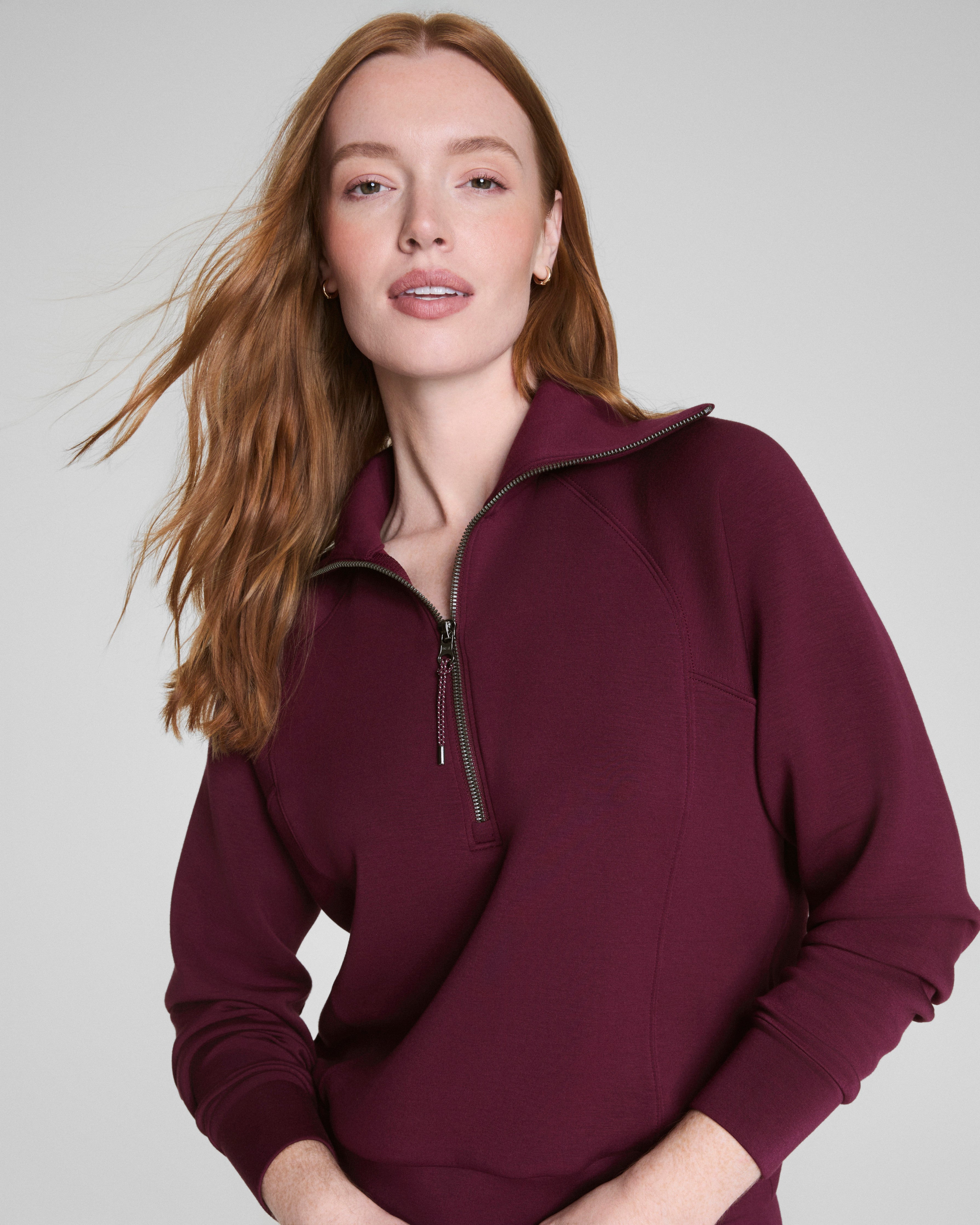 SPANX AirEssentials® Half Zip | Plum Berry