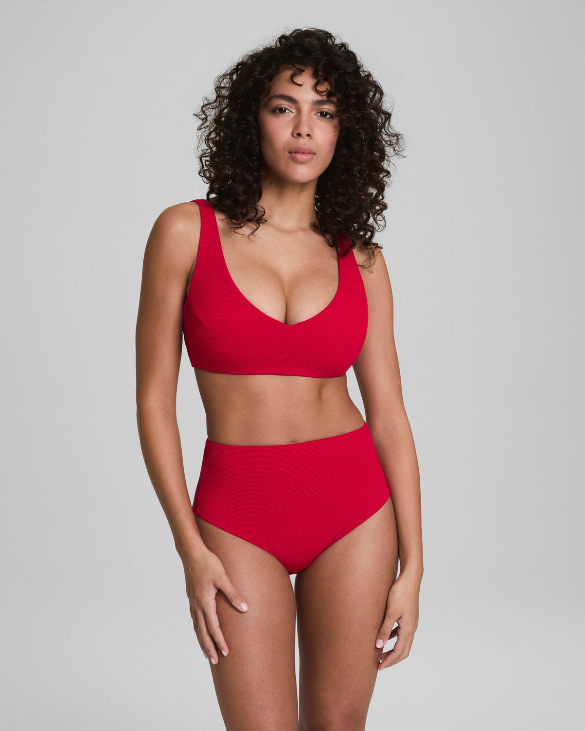SPANXshape™ Swim Pique Plunge Bikini Top | Spanx Red