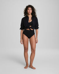 SPANXshape™ Swim Pique Plunge Bikini Top | Very Black