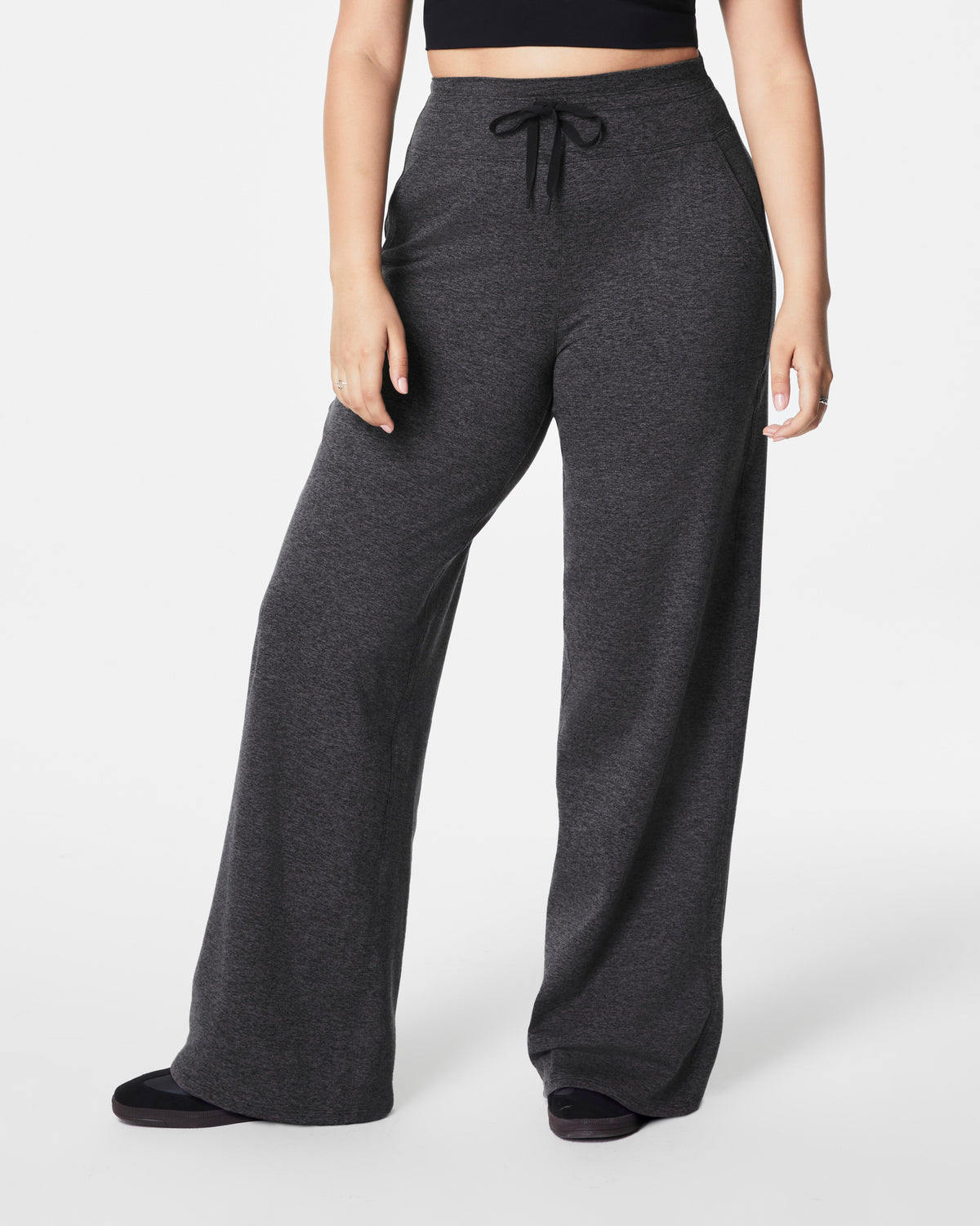 SPANXsmooth™ SoftStretch Wide Leg Pant | Very Black / Dark Ash Heather