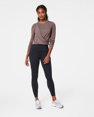 SPANX® Better Base Long Sleeve Wrap Top | Smoke