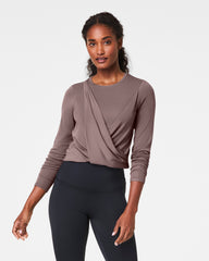 SPANX® Better Base Long Sleeve Wrap Top | Smoke