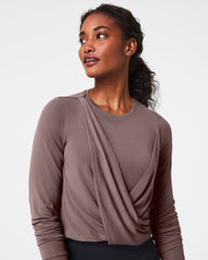 SPANX® Better Base Long Sleeve Wrap Top | Smoke
