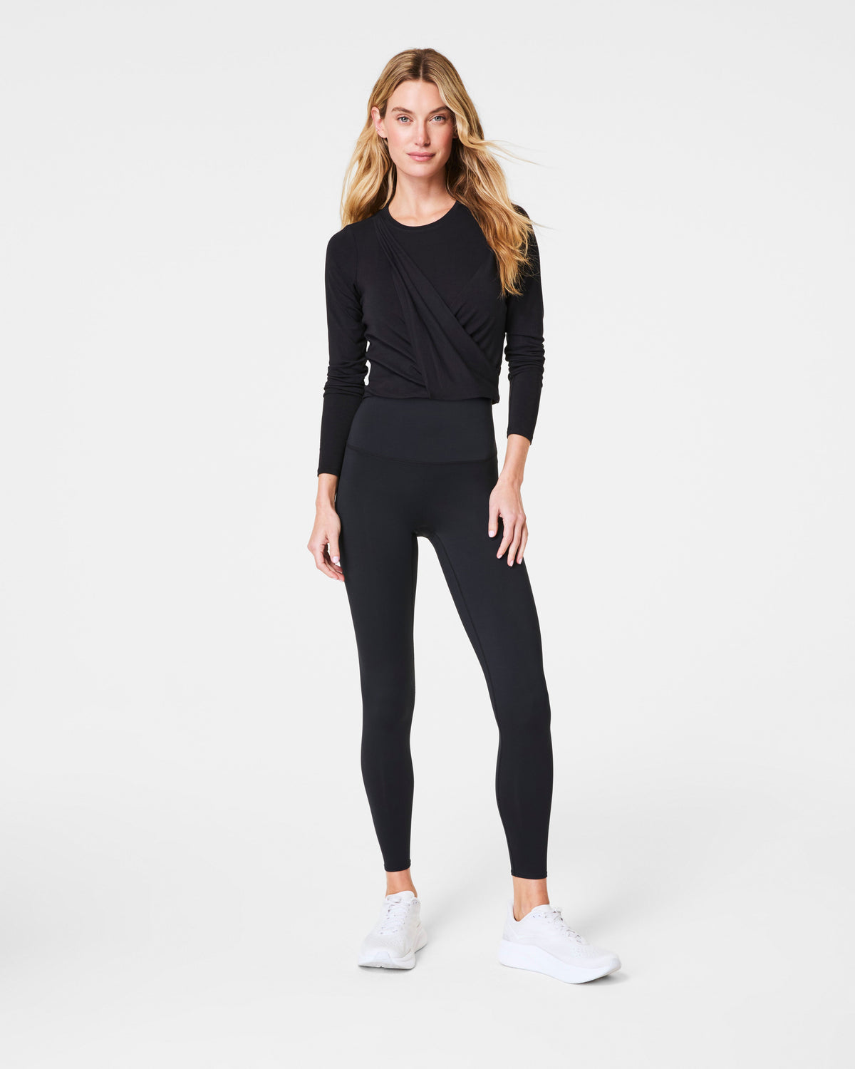 SPANX® Better Base Long Sleeve Wrap Top | Very Black