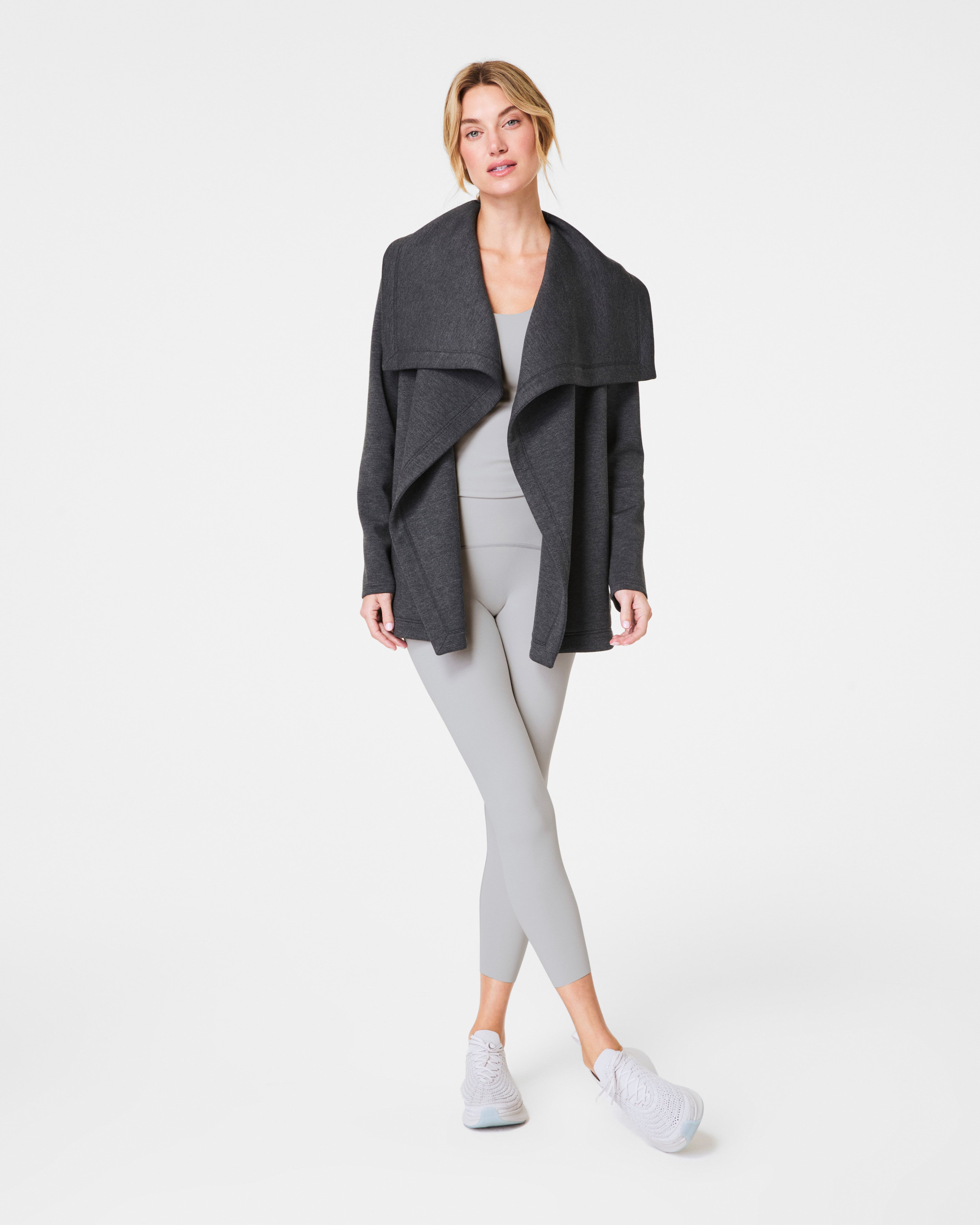 SPANX AirEssentials® Open Wrap Cardigan | Dark Heather Grey