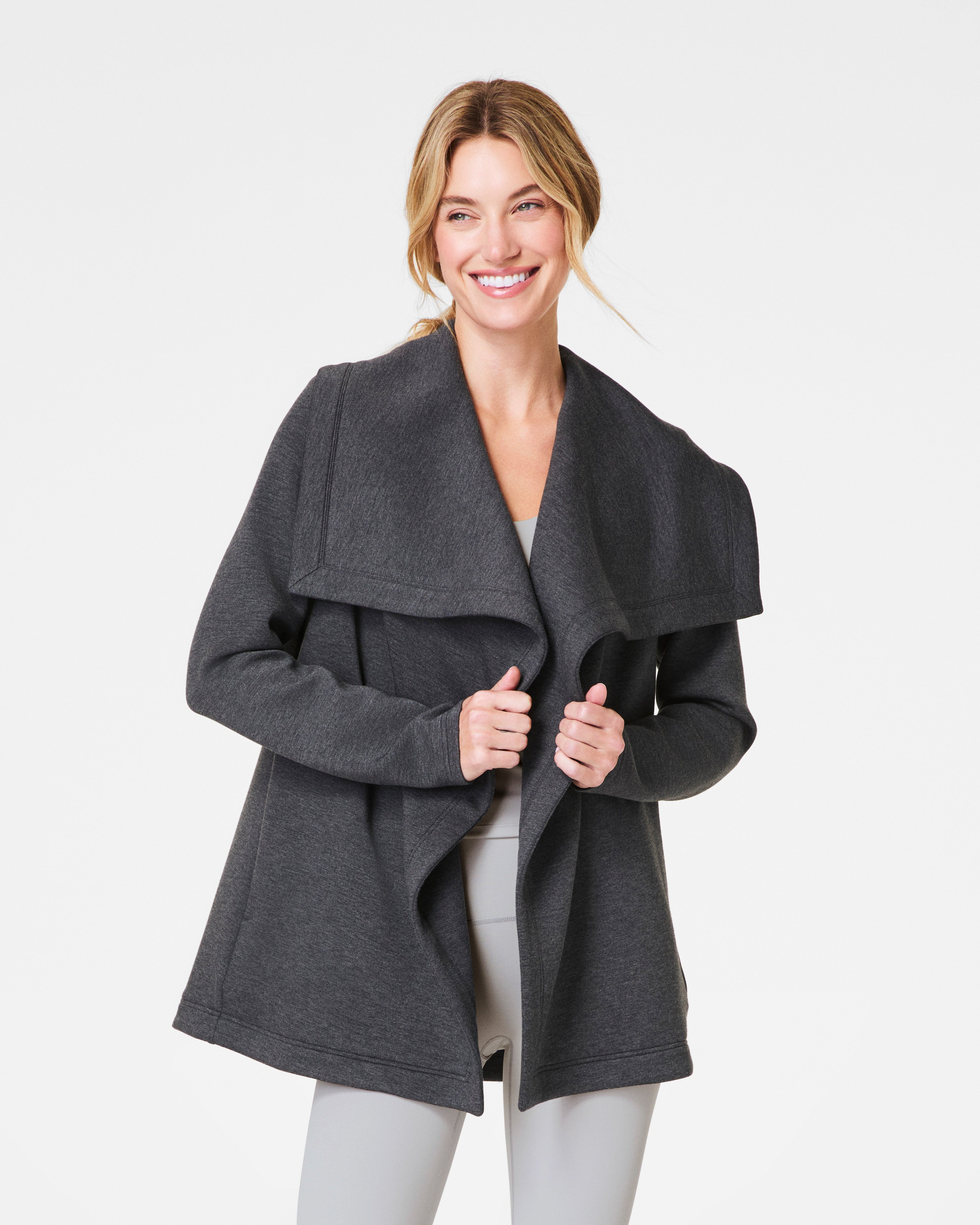 SPANX AirEssentials® Open Wrap Cardigan | Dark Heather Grey