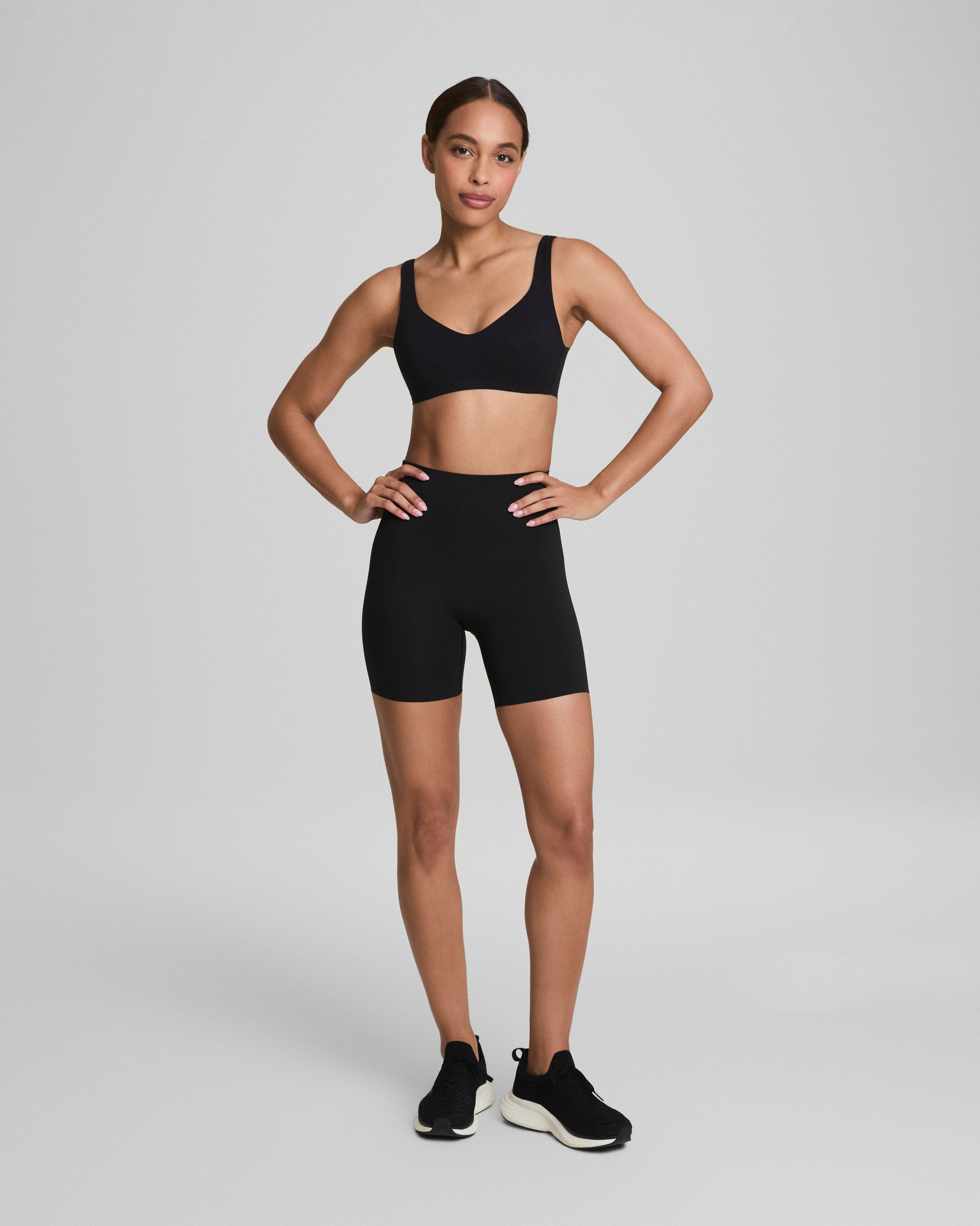 SPANXshape™ CoreLuxe Bike Short with Mid-Tummy Compression, 6" | Very Black