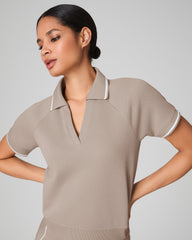 SPANX AirEssentials® Pique Polo Top | Ashwood