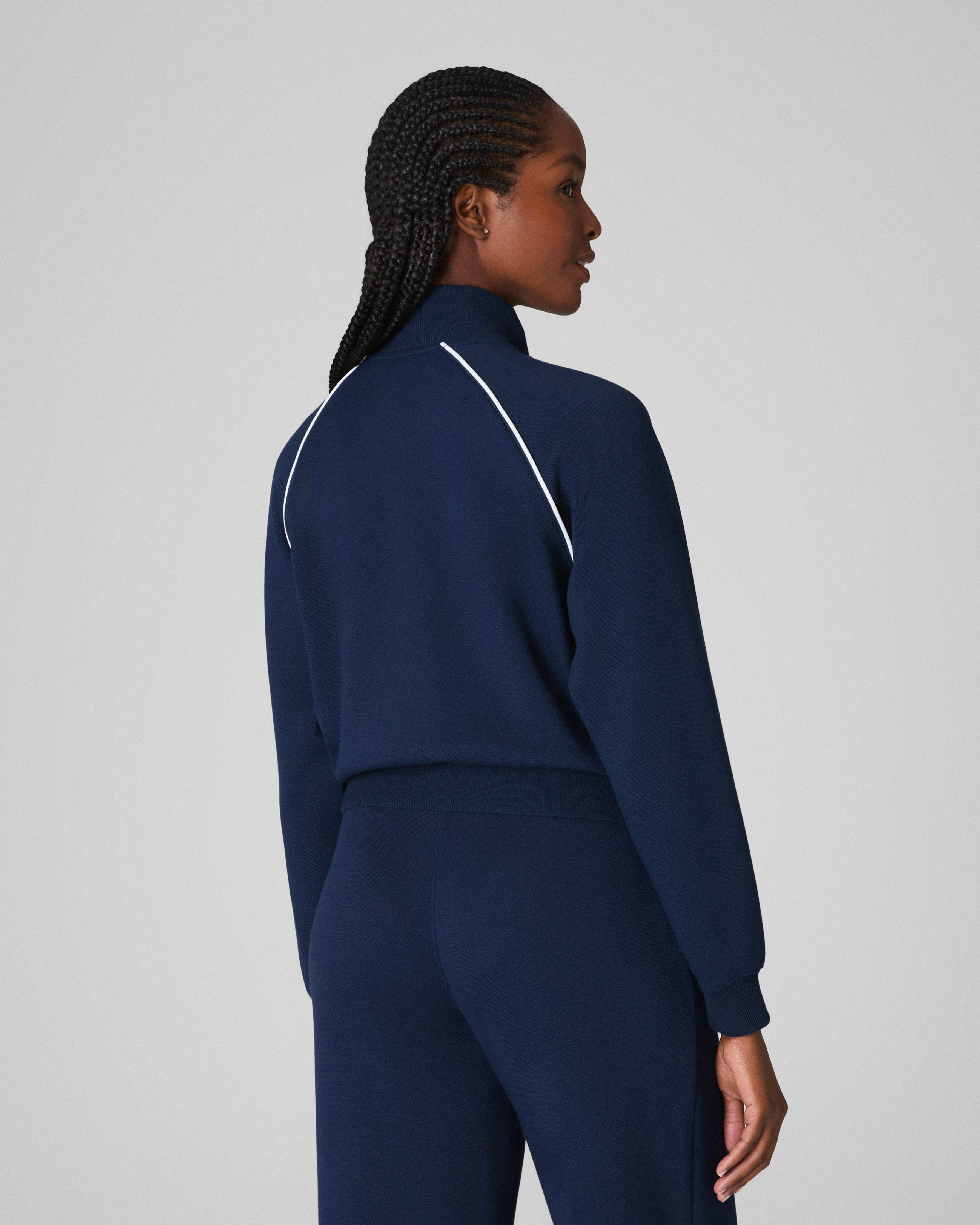 SPANX AirEssentials® Pique Full Zip Track Jacket | Timeless Navy
