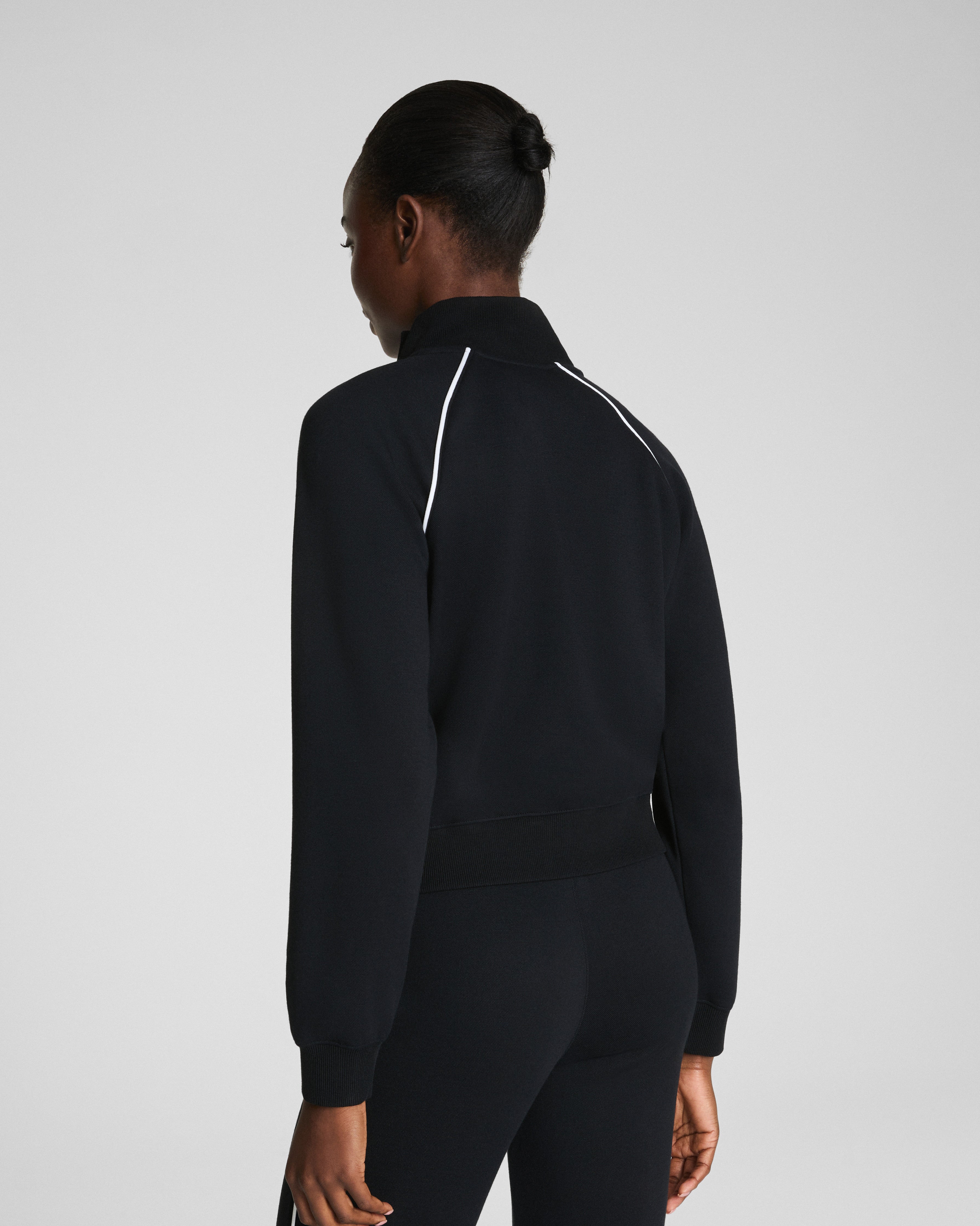 SPANX AirEssentials® Pique Full Zip Track Jacket | Very Black