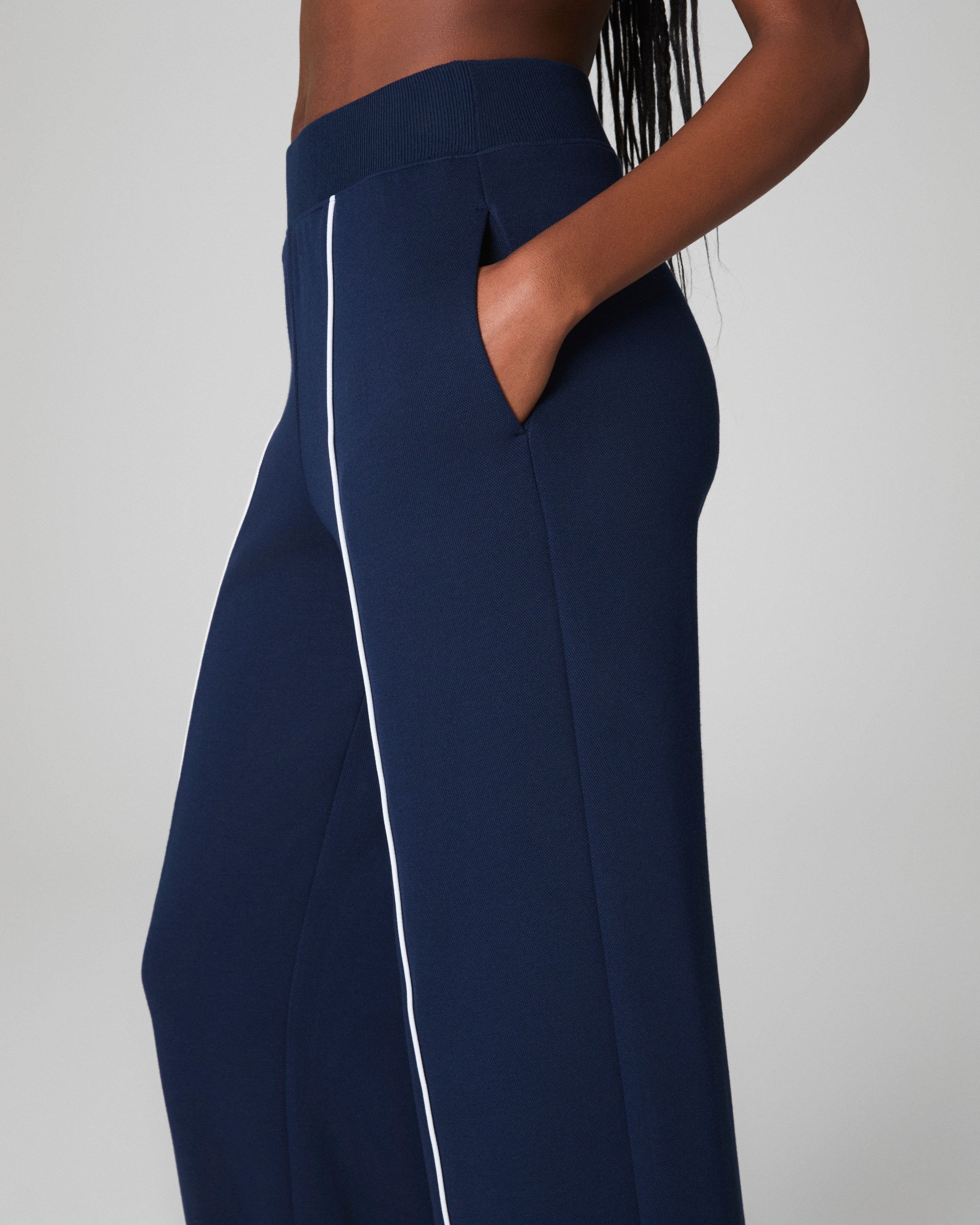 SPANX AirEssentials® Pique Straight Leg Pant | Timeless Navy