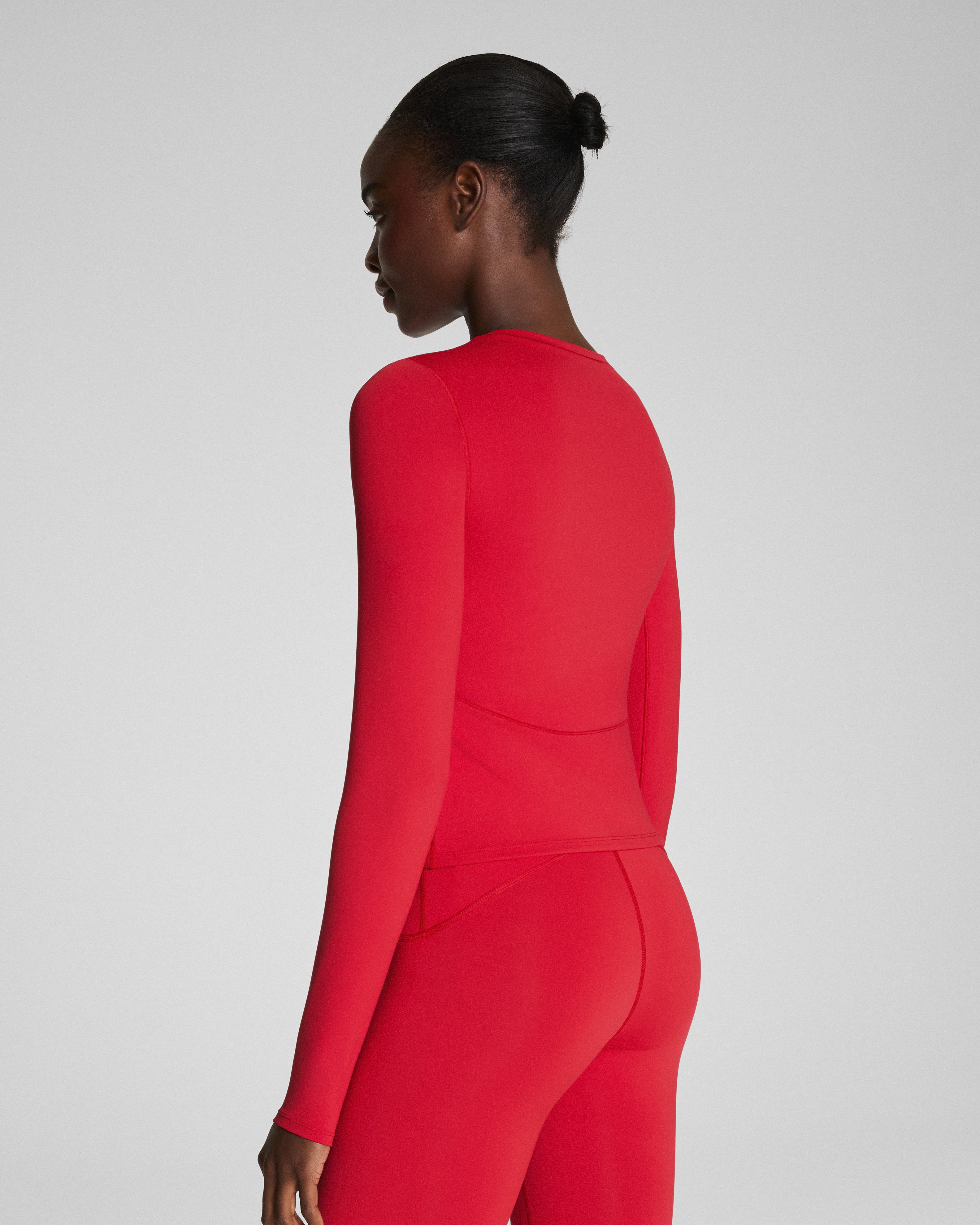 SPANXshape™ Get Moving Long Sleeve Top with SecretSweat Tech | Spanx Red