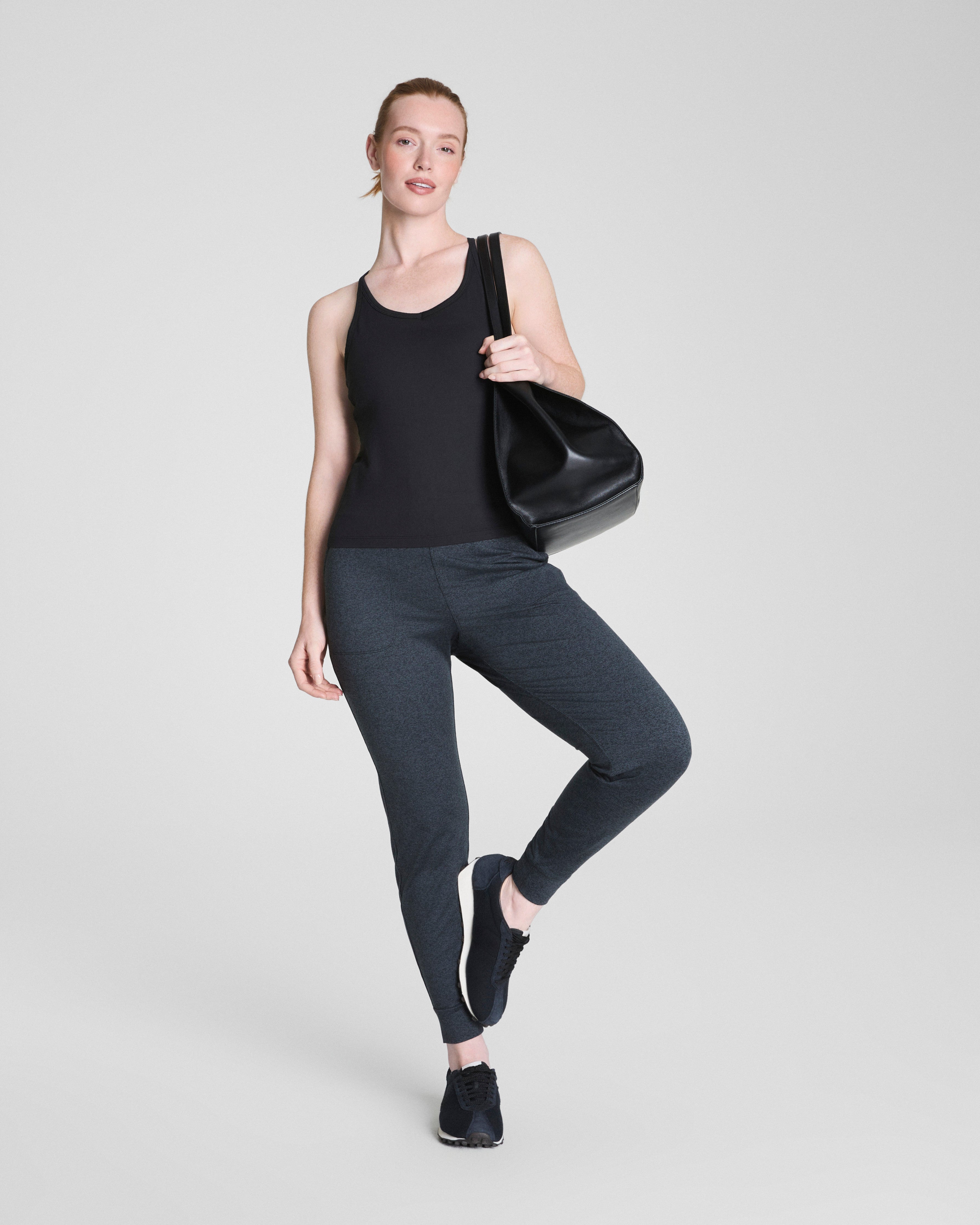 SPANXsupersmooth™ SoftStretch Rib V-Neck Shelf Tank | Very Black