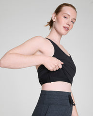 SPANXsupersmooth™ SoftStretch Rib V-Neck Shelf Tank | Very Black