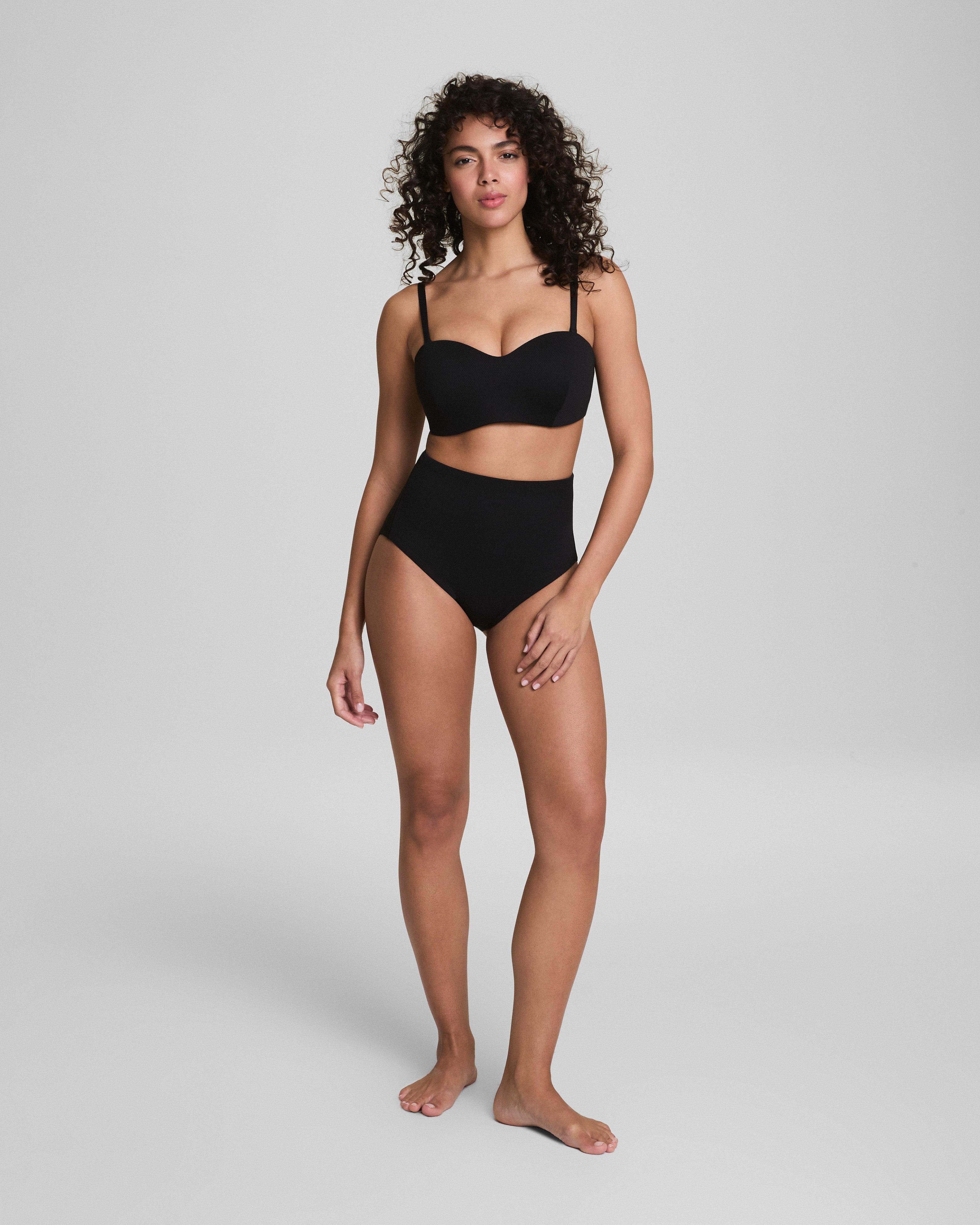 SPANXshape™ Swim Pique Ultra Hi-Rise Cheeky Bottom | Very Black