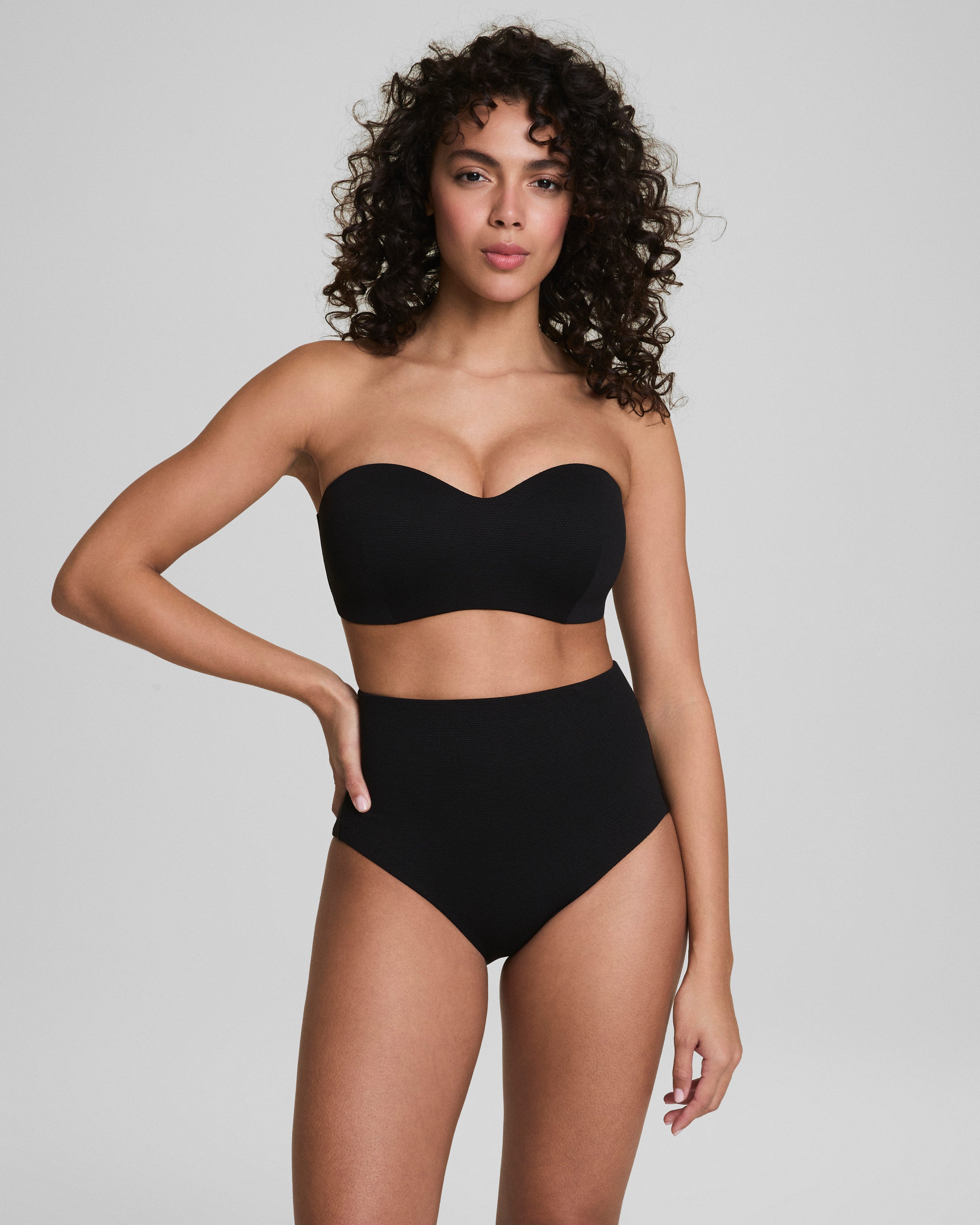 SPANXshape™ Swim Convertible Pique Bandeau Bikini Top | Very Black