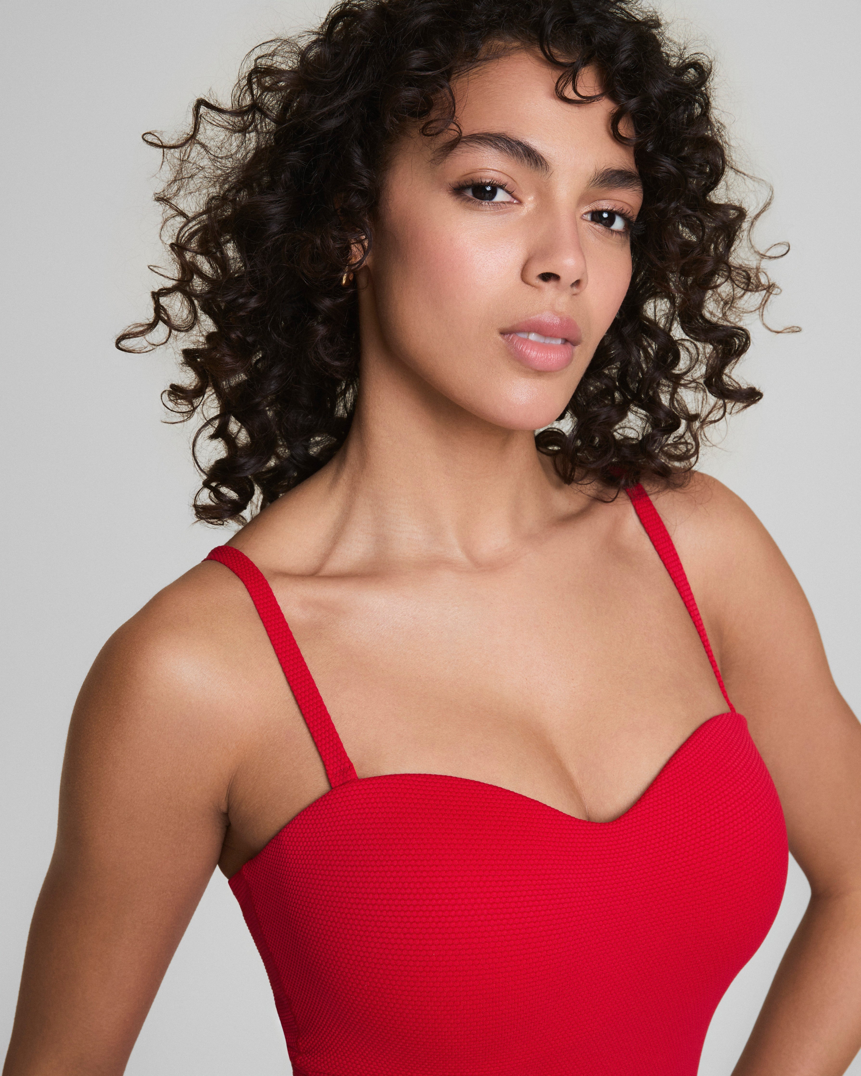 SPANXshape™ Swim Convertible Pique Bandeau One-Piece | Spanx Red