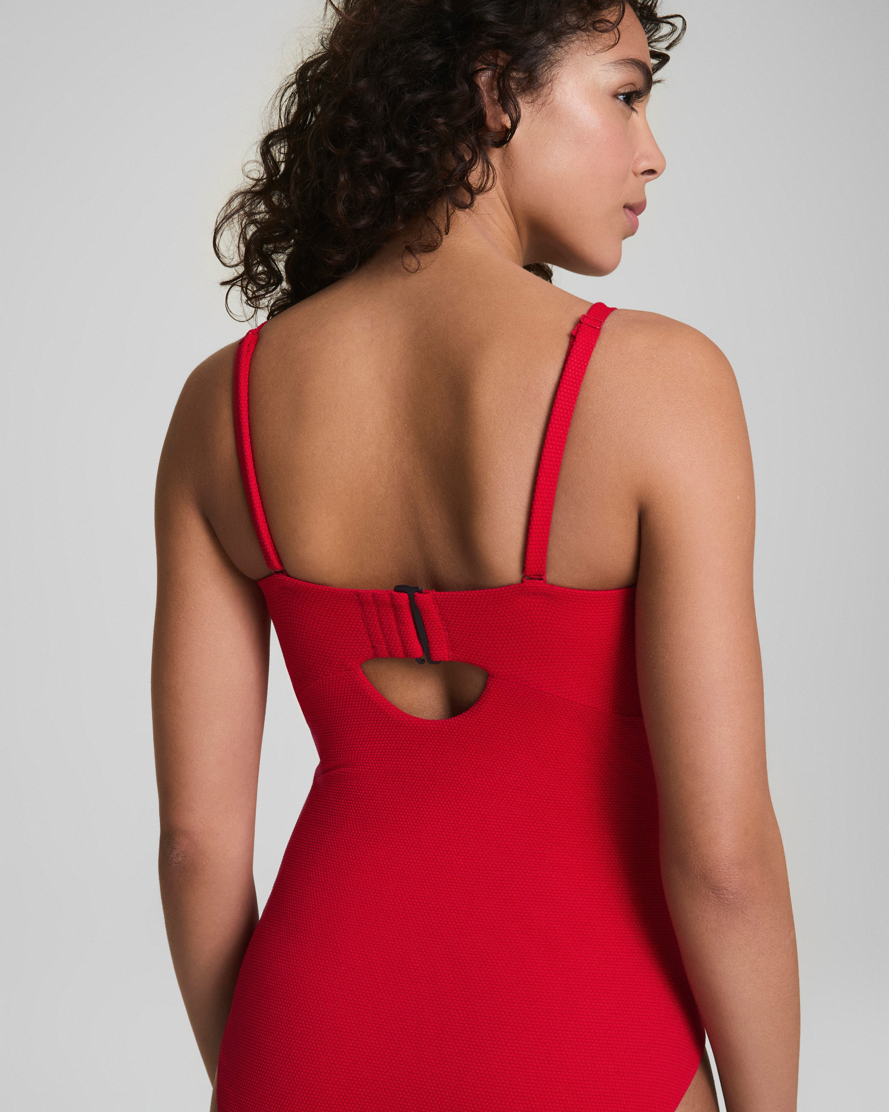 SPANXshape™ Swim Convertible Pique Bandeau One-Piece | Spanx Red