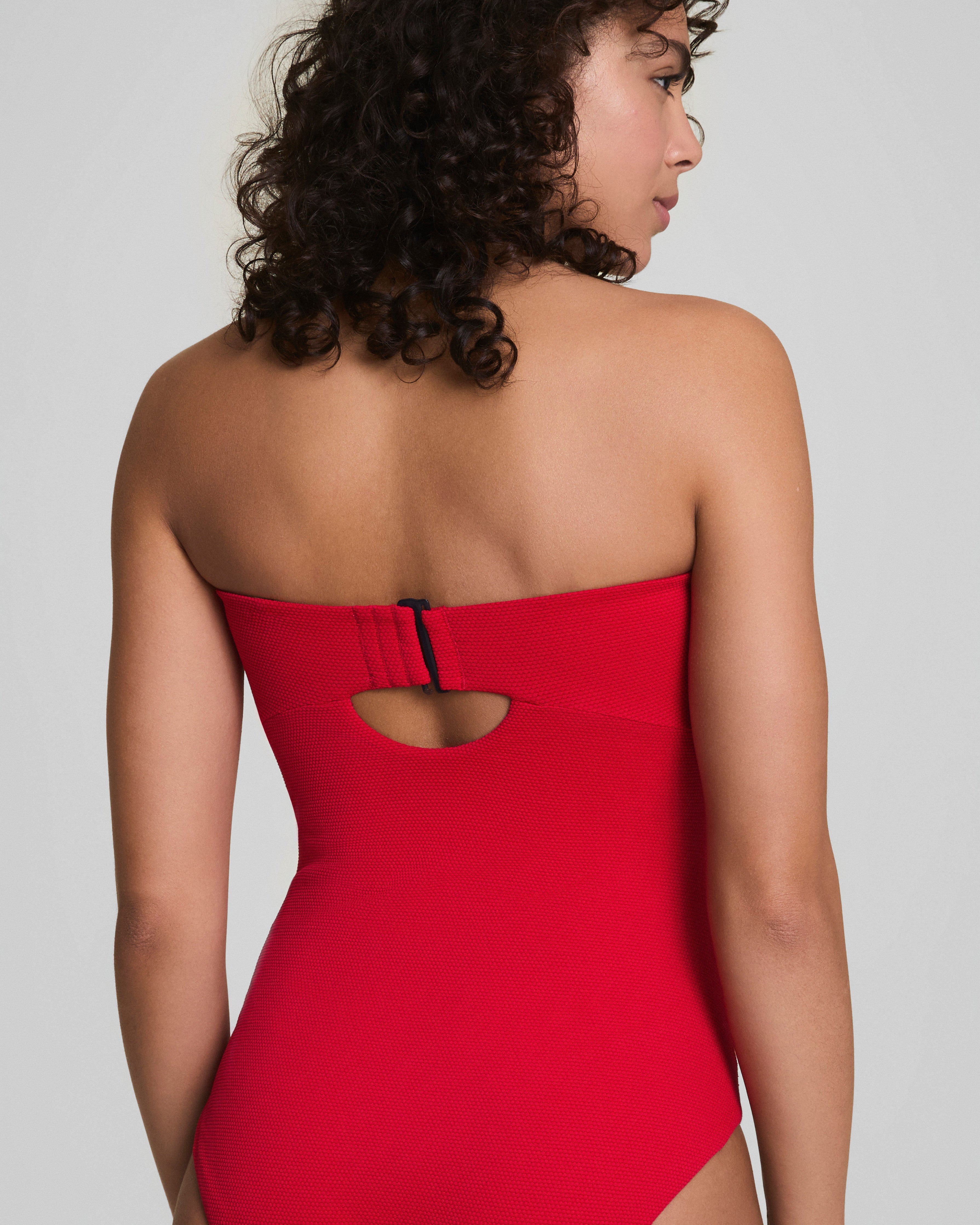 SPANXshape™ Swim Convertible Pique Bandeau One-Piece | Spanx Red