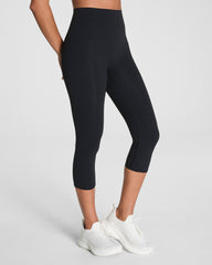 SPANXshape™ CoreLuxe Cropped Leggings with Mid-Tummy Compression, 19" | Very Black