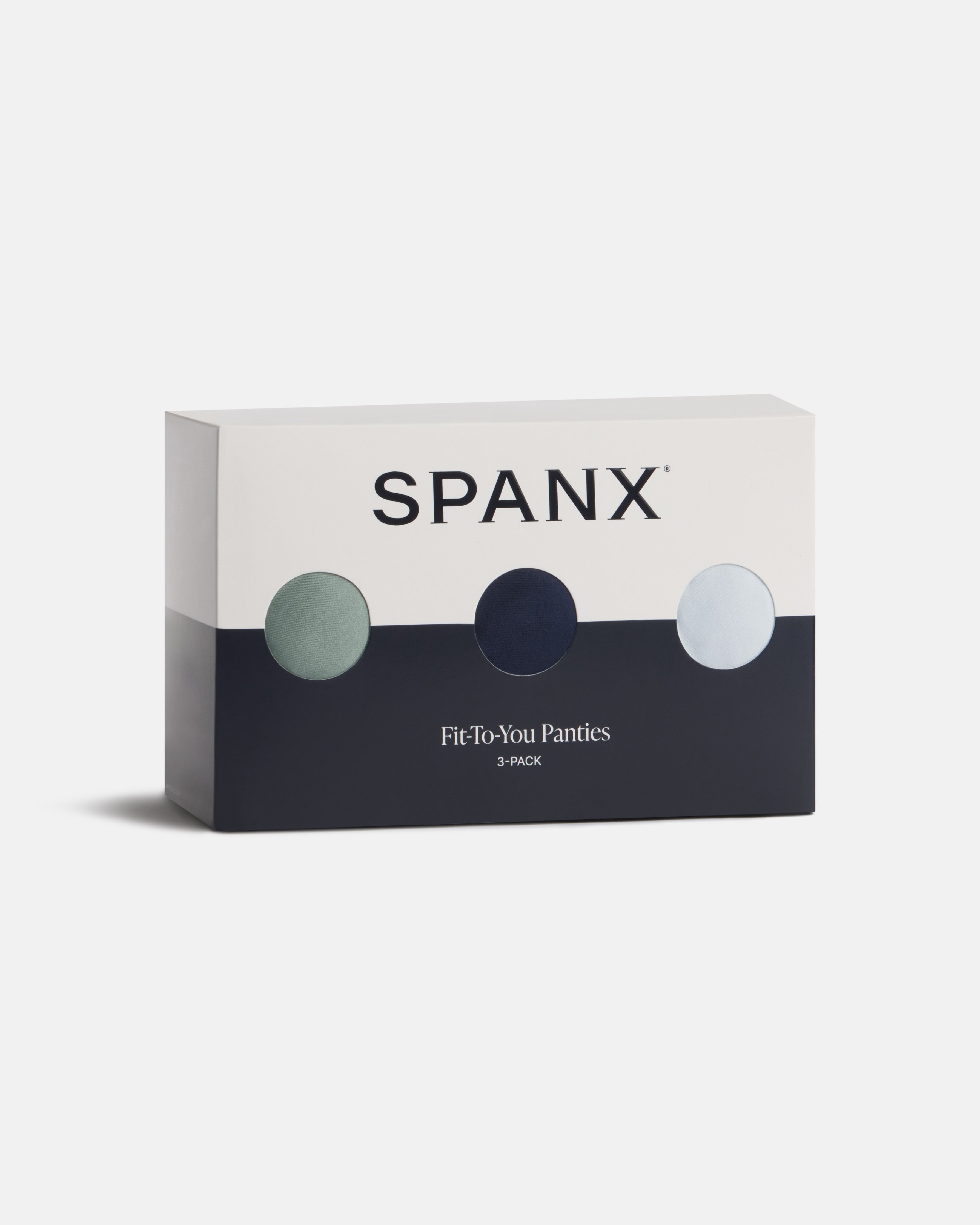 SPANXsmooth™ Fit-To-You Thong 3-Pack Box | Fern/Timeless Navy/Sky